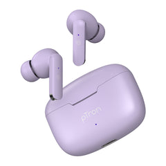 pTron Bassbuds Air In-Ear TWS Earbuds with 13mm Driver for Immersive Sound, 32Hrs Playtime, Clear Calls, Bluetooth V5.1, Touch Control, TypeC Fast Charging, Voice Assist & IPX4 Water Resistant (Light Lilac)