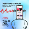 pTron Tangent Eon in Ear Bluetooth 5.3 Wireless Headphones, 45H Playtime, HD Mic & Trutalk AI-ENC Calls, Movie/Music Modes, Dual Device Pairing & Type-C Fast Charging & IPX5 (Grey)
