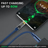 pTron Solero 80W Type-C to Type-C Fast Charging USB Cable, Compatible with Samsung, OnePlus, Oppo, Vivo,Xiaomi & Other Devices, Unbreakable Nylon Braid & 480Mbps Data Sync Speed (1m, Bold Blue)