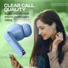 pTron Bassbuds Joy in-Ear Wireless Earbuds, Immersive Sound, 32Hrs Playtime, Clear Calls TWS Earbuds, Bluetooth V5.1 Headphone, Type-C Fast Charging, Voice Assist & IPX4 Water Resistant (Blue Matt)