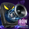 pTron Fusion Party Evo 80W Karaoke Bluetooth Party Speaker, 3M Wired Microphone, Punchy Bass, RGB Lights, USB/SD Card/AUX Playback, Auto TWS Function & Remote Control (Black)