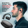 pTron Zenbuds Evo X2 Pro Open Ear Wireless Earbuds, SafeBeats Design, 4 QuadPro Mics with ENC Calls, 60H Playtime, Wraparound Audio, BT5.3 Headphones, Touch Control & Type C Fast Charging (Black)