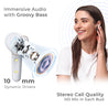 pTron Bassbuds Nyx in-Ear TWS Earbuds, Immersive Audio, Bluetooth 5.1 Wireless Headphones, HD Mic, 50ms Movie Mode, Digital Case, Type-C Fast Charging & IPX4 Water Resistant (Pearl White & Black)