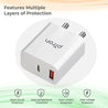 pTron Volta FC15 20W Dual Port USB & Type-C (PD) Fast Charger, BIS Certified Wall Adapter for iPhone 12/12 Pro/12 Mini/12 Pro Max/11/XS/XR/X/8/Plus, iPad Pro, Galaxy 10/9/8 (Cable Not Included, White)