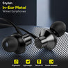 pTron Pride Lite in-Ear Wired in Ear Earphones with in-line Mic, 10mm Driver, Immersive Sound, Metal Buds, Compatible with 3.5mm Aux Port Device & 1.2m Tangle-Free Cable (Gray)
