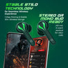 pTron Basspods Quest TWS Earbuds (Green)