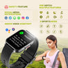 pTron Reflect Classic 2.01 inch Square Dial Smartwatch, Bluetooth Calling, Full Touch Display, 600 NITS, Metal Frame, 100+ Watch Faces, HR, SpO2, Voice Assist, 5 Days Battery Life (Black)