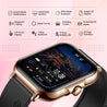 pTron Reflect Callz 2.01" Smartwatch with Bluetooth Calling, Full Touch Square Display, 600 NITS, Functional Crown, 100+ Watch Faces, HR, SpO2, 5 Days Battery Life & IP68 (Gold & Black)