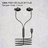 pTron Boom Play X1 In-Ear Type C Wired Headphones with Mic, 13mm Driver for Immersive Audio, 1.2m Fish Scale Style Tangle-free Cable, In-line Control, Metal Buds, Snug-fit & Wide Compatibility (Black)