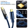 pTron Solero 80W Type-C to Type-C Fast Charging USB Cable, Compatible with Samsung, OnePlus, Oppo, Vivo,Xiaomi & Other Devices, Unbreakable Nylon Braid & 480Mbps Data Sync Speed (1m, Bold Blue)