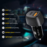 pTron Bullet Zip Mini 52.5W Car Charger with Dual Output, Super VOOC/VOOC Compatible, Fast Charging 30W Type-C/PD & 22.5W USB QC 3.0A & Multiple Protection Layers (Black)