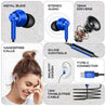 pTron Boom Play X1 In-Ear Type C Wired Headphones with Mic, 13mm Driver for Immersive Audio, 1.2m Fish Scale Style Tangle-free Cable, In-line Controls, Metal Buds, Snug-fit & Wide Compatibility (Blue)