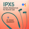 pTron Tangent Flex Bluetooth 5.3 Wireless In Ear Headphone with Mic, 38H Playtime, 13mm Driver, Dual Device Pairing Wireless Neckband, Type-C Charge, Magnetic Buds & IPX5 Water Resistant (Forest Green)