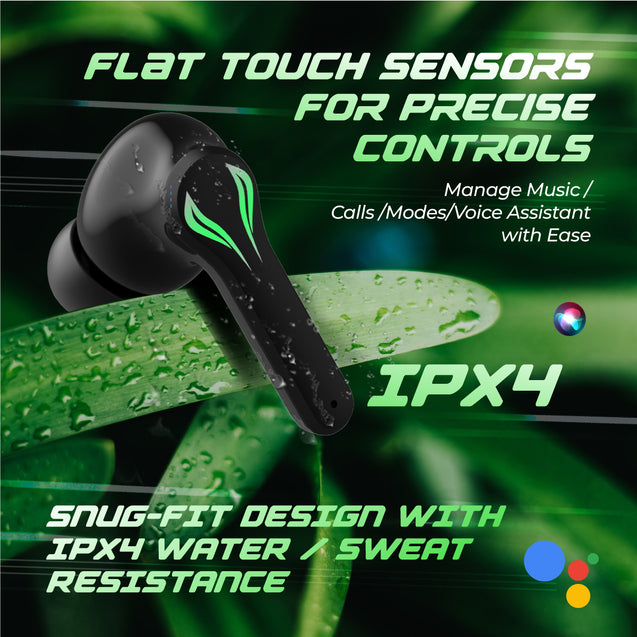 pTron Basspods Quest TWS Earbuds (Black)