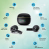 pTron Basspods P681 TWS Earbuds with TruTalk AI-ENC Calls, Hypnotic Sound, 28Hrs Playtime, Music/Game Modes, Bluetooth 5.3 in-Ear Wireless Headphones, Pinch Touch Control, Type-C Charge (Pearl Black)