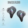 pTron Bassbuds Verse ENC Bluetooth 5.3 Wireless Headphones, 40Hrs Total Playtime, Movie Mode & Deep Bass, Low Latency in-Ear TWS Earbuds, Stereo Calls, Smooth Touch Control & Type-C Charging (Grey)
