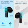pTron Bassbuds Tunes 5.1 Bluetooth Truly Wireless in Ear Earbuds with Mic 25Hrs Playtime, 13Mm Dynamic Driver, Immersive Audio, Touch Control, Voice Assistance, Ipx4 & Type-C Charging (Black)