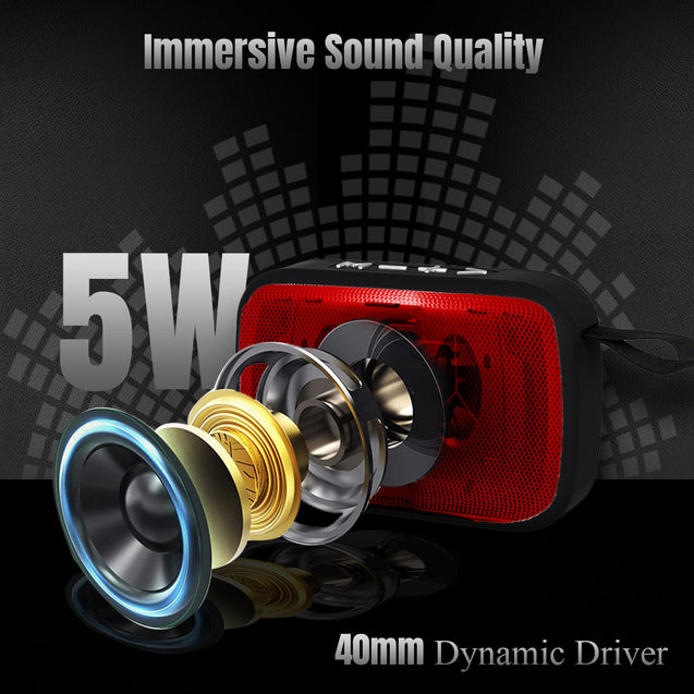 pTron Sonor Evo 5W Mini Bluetooth Speaker with 6Hrs Playtime, Immersive Sound, 40mm Driver, Bluetooth v5.1 with Strong Connectivity, Portable Design, Integrated Music & Call Control (Red)