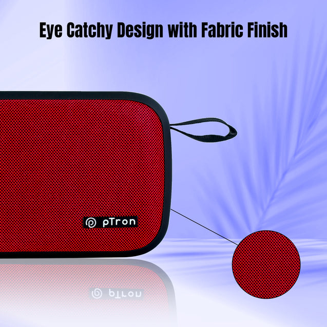 pTron Sonor Evo 5W Mini Bluetooth Speaker with 6Hrs Playtime, Immersive Sound, 40mm Driver, Bluetooth v5.1 with Strong Connectivity, Portable Design, Integrated Music & Call Control (Red)