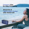 pTron Musicbot Groove Mini Bluetooth Speaker, 10W Immersive Sound, 6H Playtime, FM Radio, Multi-Playback Modes-BT5.1/TF Card/Aux-in, Metal Grill & Type-C Charging (Blue)