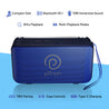 pTron Musicbot Groove Mini Bluetooth Speaker, 10W Immersive Sound, 6H Playtime, FM Radio, Multi-Playback Modes-BT5.1/TF Card/Aux-in, Metal Grill & Type-C Charging (Blue)