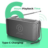 pTron Musicbot Groove Mini Bluetooth Speaker, 10W Immersive Sound, 6H Playtime, FM Radio, Multi-Playback Modes-BT5.1/TF Card/Aux-in, Metal Grill & Type-C Charging (Grey)