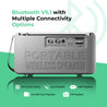 pTron Musicbot Groove Mini Bluetooth Speaker, 10W Immersive Sound, 6H Playtime, FM Radio, Multi-Playback Modes-BT5.1/TF Card/Aux-in, Metal Grill & Type-C Charging (Grey)