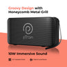 pTron Musicbot Groove Mini Bluetooth Speaker, 10W Immersive Sound, 6H Playtime, FM Radio, Multi-Playback Modes-BT5.1/TF Card/Aux-in, Metal Grill & Type-C Charging (Black)
