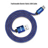pTron Indigo Micro USB Cable, 2.1A Fast Charging Denim Cable & 1-Meter Long USB Cable - (Blue)