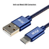 pTron Indigo Micro USB Cable, 2.1A Fast Charging Denim Cable & 1-Meter Long USB Cable - (Blue)
