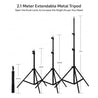 pTron Glam Elite Portable 82 inch Long Tripod Stand with Bluetooth Remote, Adjustable Mobile Holder, Standard 1/4" Thread, Universal Lightweight Aluminium Tripod for Smartphones & Cameras (Black)
