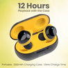 pTron Bassbuds Evo Bluetooth Truly Wireless in Ear Earbuds with mic (Black & Yellow)