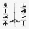 pTron Tabletop Glam Elite Portable 82" Long Stand, Adjustable Mobile Holder, 5Kg Load Capacity, Standard 1/4" Thread, Universal Aluminium Stand for Smartphones (Black)