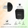 pTron Volta FC11 QC3.0 18W USB Smart Charger, Compatible with VOOC Dash & WARP, BIS Certified, Auto-detect Technology, Made in India Fast Charging Power Adaptor Without Cable (Black)