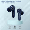 pTron Basspods P481 Pro Active Noise Cancellation (ANC) Wireless Earphones, Gaming Mode, Transparency Mode, Deep Bass, Touch Control TWS, BT5.1, Type C Fast Charging & IPX4 Water-Resistant (Blue)