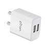 pTron Volta Dual Port 12W Smart USB Charger Adapter with 2.4A 1M Micro USB Cable, Multi-Layer Protection, Made in India, BIS Certified, Fast Charging Adaptor for All iOS & Android Devices (White)