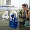 pTron Bassbuds Tango in-Ear TWS Earbuds, TruTalk AI-ENC Calls, Movie Mode, 40Hrs Playtime, Bluetooth 5.1 Headphone with HD Mics, Touch Control, IPX4 Water-Resistant & Type-C Fast Charging (Blue)