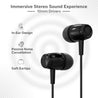 pTron Pride Indie in-Ear Wired Earphones with Mic, Stereo Sound, 10mm Drivers, Snug-fit Design, Passive Noise Cancellation, in-line Controls, Universal 3.5mm Aux & 1.2m Tange-Free Cable (Black)