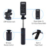 pTron Glam Extendable Selfie Stick with Bluetooth Remote & Tripod Stand, 75cm Extended Length, for 6.5 to 9.5cm Width Phones, Lightweight & Potable, Rotatable & Adjustable Bracket (Black)