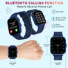 pTron Force X12N Bluetooth Calling Smartwatch, 1.85" Full Touch Display, Heart Rate Check, SpO2, Watch Faces, Voice Assistance, Inbuilt Games, 5 Days Battery & IP68 Waterproof (Blue)