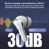 pTron Zenbuds Pro1 Max ANC Earbuds with 30dB Active Noise Cancellation, 80Hrs Playtime, Quad Mic ENC Calls, 13mm Deep Bass Drivers, Bluetooth 5.3 Wireless Headphones, Type-C Fast Charging & IPX5 Water Resistant (White)