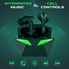 pTron Bassbuds Jade Truly Wireless Earbuds, 40ms Gaming Low Latency TWS, Stereo Calls, 40Hrs Playtime, Punchy Bass, in-Ear Bluetooth Headphones, Fast Type-C Charging & IPX4 Waterproof (Green)
