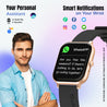 pTron Force X10S Smartwatch with Bluetooth Calling, 1.85" Full Touch Display, 600 NITS Brightness, HR, SpO2, Watch Faces, Voice Assistant, 5 days Battery Life & IP68 Waterproof (Gold)