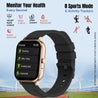 pTron Force X10S Smartwatch with Bluetooth Calling, 1.85" Full Touch Display, 600 NITS Brightness, HR, SpO2, Watch Faces, Voice Assistant, 5 days Battery Life & IP68 Waterproof (Gold)
