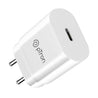 pTron Volta FC17 25W Type-C to Type-C PD Superfast USB TypeC Charger for Samsung S21/S21+/S21 Ultra/S20/S20+/S20 Ultra/Note 20/Note 20 Ultra/Note 10/Note10+ M51/M42/F23 5G/M53 5G (Charger only) White