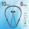 pTron InTunes Ultima in-Ear Wireless Earphones with Mic, 18 Hrs Music with Mega Bass, Bluetooth 5.0 Neckband, Lightweight, Voice Assistant, Type-C Fast Charging, IPX4 Water Resistant (Black & Grey)