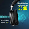 pTron Studio Ultima 35dB ANC Hybrid Active Noise Cancelling Over-Ear Headphones, 70Hrs Playtime, Punchy Bass, HD Mic, Bluetooth 5.3, Voice Assistant & Type-C Fast Charging (Black)