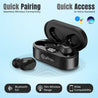 pTron Bassbuds Plus in-Ear TWS Earbuds with HD Mic, Bluetooth 5.0 Headphones, Stereo Sound, Clear Calls, 28Hrs Playback Time, Voice Assistant, IPX4 Water Resistant & Fast Charging (Pearl Black)