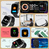 pTron Pulsefit P61+ 1.85" Full Touch Display Bluetooth Calling Smartwatch, Functional Crown, 580 NITS Brightness, Mesh Metal Strap, HR, SpO2, Watch Faces, Inbuilt Games & 5 Days Battery Life (Black)