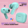 pTron Bassbuds Joy in-Ear Wireless Earbuds, Immersive Sound, 32Hrs Playtime, Clear Calls TWS Earbuds, Bluetooth V5.1 Headphone, Type-C Fast Charging, Voice Assist & IPX4 Water Resistant (Mint Green)
